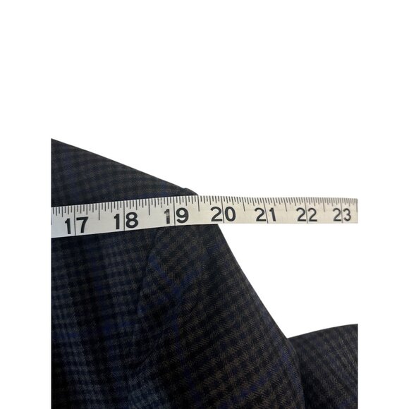 Ermenegildo Zegna Mens Brown Plaid Wool Blazer Jacket Size 46R Made In Spain - Picture 10 of 15